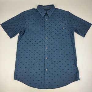 Marmot Mens Size S Short Sleeve Vented Button Up Hiking Hot Weather Shirt Blue